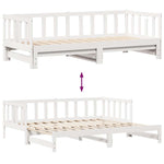 Daybed with Trundle and Drawers without Mattress White 90x200 cm - Bargainia.com - 