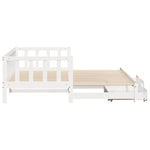 Daybed with Trundle and Drawers without Mattress White 90x200 cm - Bargainia.com - 