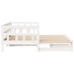 Daybed with Trundle and Drawers without Mattress White 90x200 cm - Bargainia.com - 