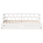 Daybed with Trundle and Drawers without Mattress White 90x200 cm - Bargainia.com - 