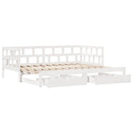 Daybed with Trundle and Drawers without Mattress White 90x200 cm - Bargainia.com - 
