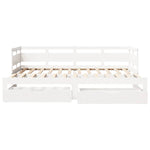 Daybed with Trundle and Drawers without Mattress White 90x200 cm - Bargainia.com - 