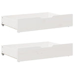 Daybed with Trundle and Drawers without Mattress White 90x200 cm - Bargainia.com - 