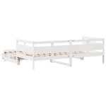 Daybed with Trundle and Drawers without Mattress White 90x200 cm - Bargainia.com - 