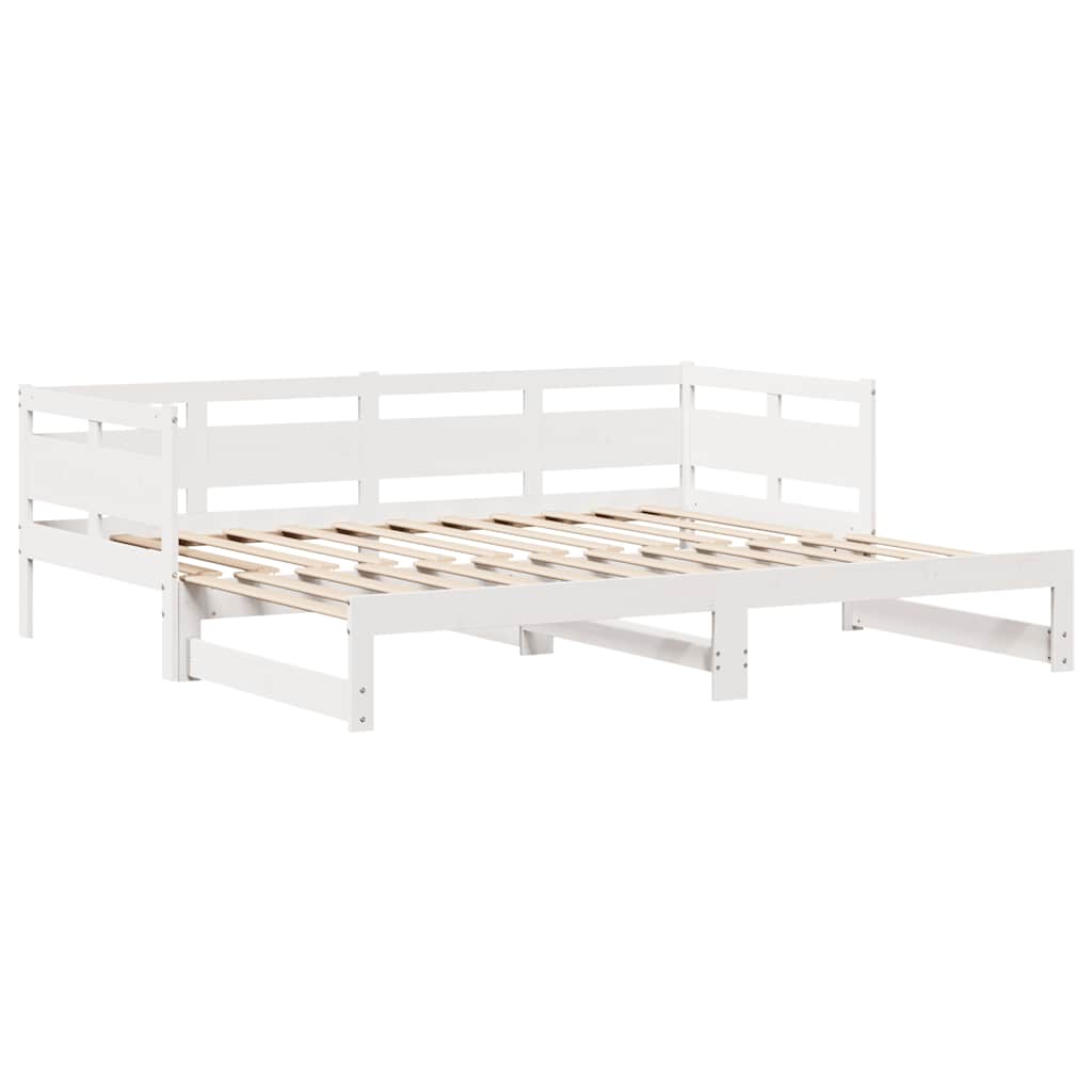 Daybed with Trundle and Drawers without Mattress White 90x200 cm - Bargainia.com - 
