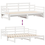 Daybed with Trundle and Drawers without Mattress White 90x200 cm - Bargainia.com - 