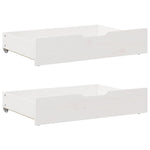 Daybed with Trundle and Drawers without Mattress White 90x200 cm - Bargainia.com - 