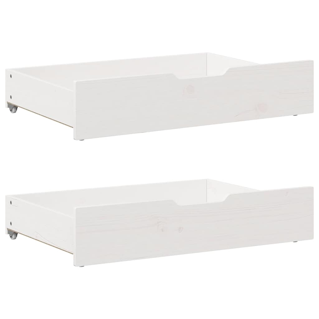 Daybed with Trundle and Drawers without Mattress White 90x200 cm - Bargainia.com - 