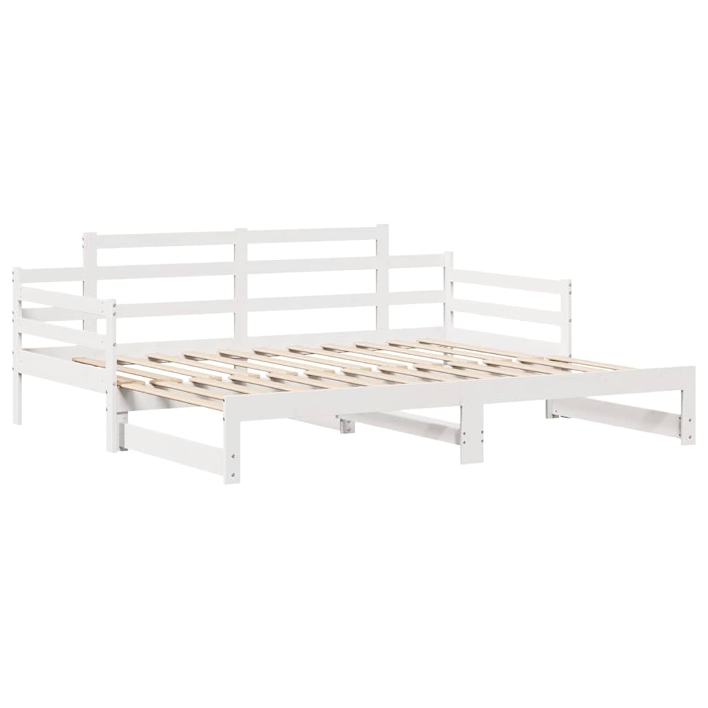 Daybed with Trundle and Drawers without Mattress White 90x200 cm - Bargainia.com - 