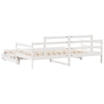 Daybed with Trundle and Drawers without Mattress White 90x200 cm - Bargainia.com - 