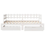 Daybed with Trundle and Drawers without Mattress White 90x200 cm - Bargainia.com - 