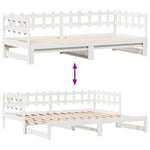 Daybed with Trundle and Drawers without Mattress White 90x200 cm - Bargainia.com - 