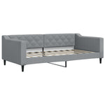 Daybed with Trundle and Mattresses Light Grey 90x190 cm Fabric - Bargainia.com - 