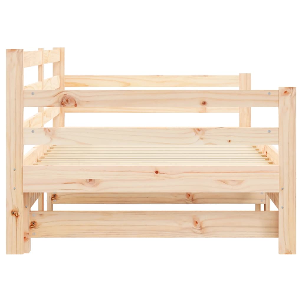 Daybed with Trundle without Mattress 80x200 cm Solid Wood - Bargainia.com - 