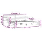 Daybed with Trundle without Mattress 80x200 cm Solid Wood - Bargainia.com - 