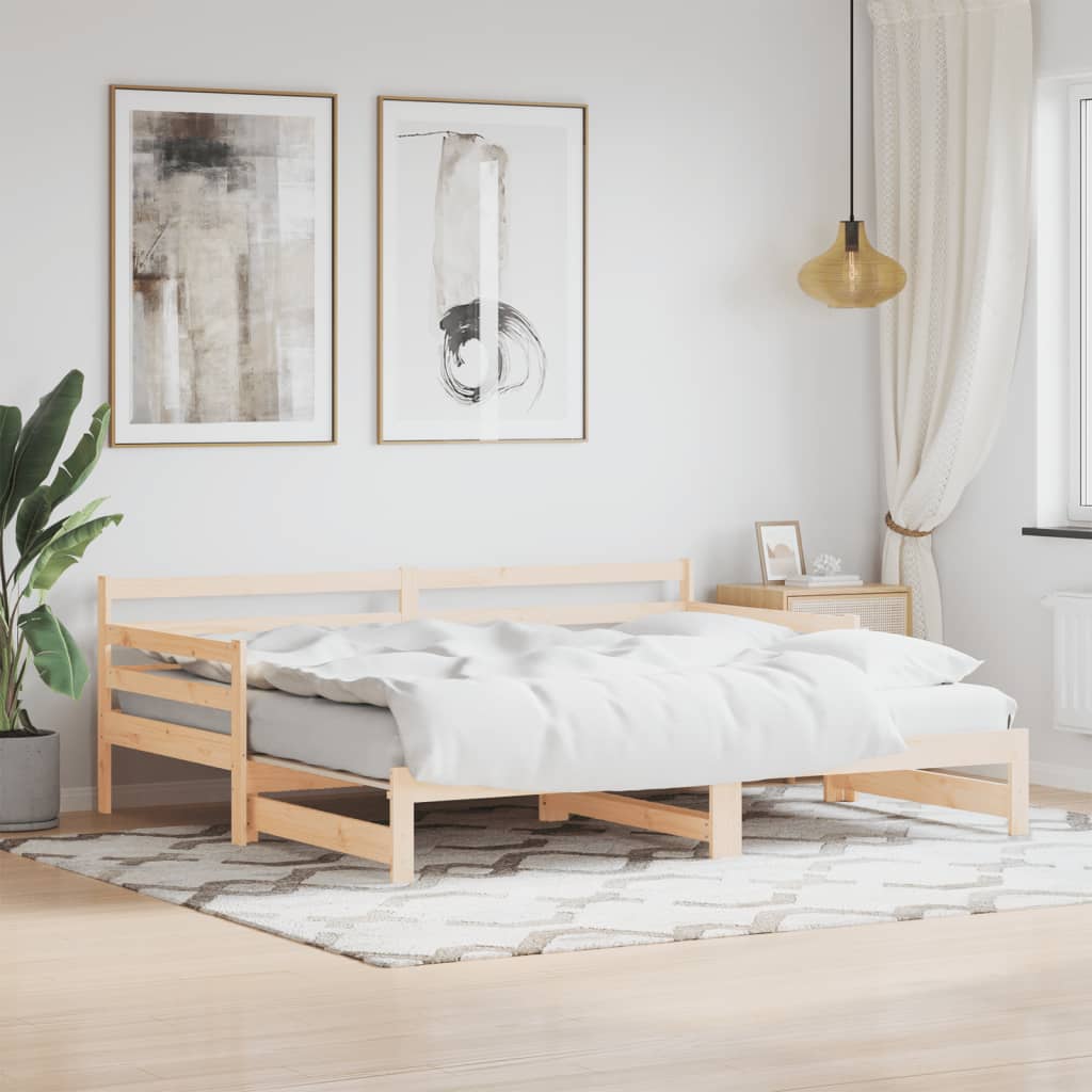Daybed with Trundle without Mattress 80x200 cm Solid Wood - Bargainia.com - 