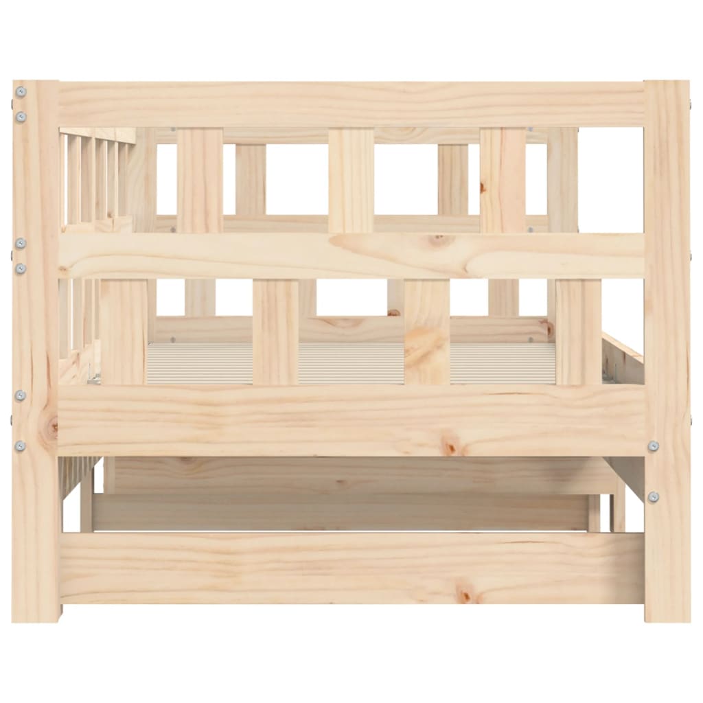 Daybed with Trundle without Mattress 80x200 cm Solid Wood - Bargainia.com - 