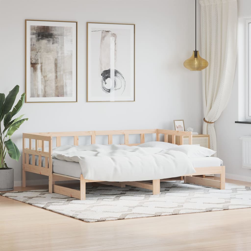 Daybed with Trundle without Mattress 80x200 cm Solid Wood - Bargainia.com - 