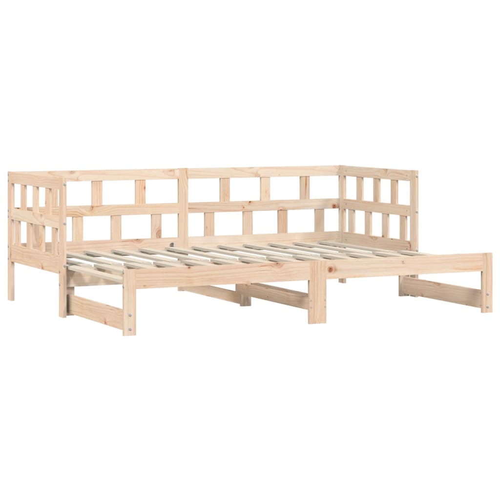 Daybed with Trundle without Mattress 80x200 cm Solid Wood - Bargainia.com - 