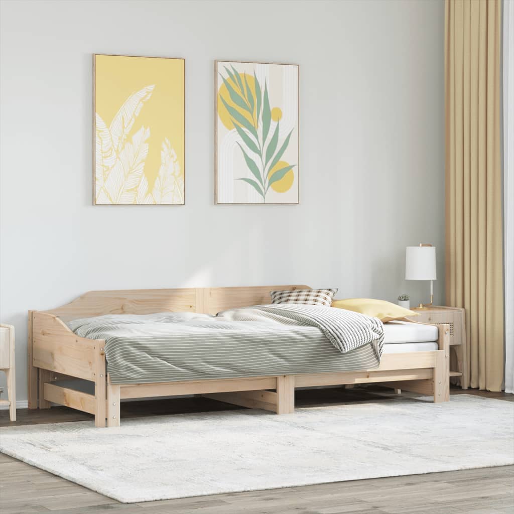 Daybed with Trundle without Mattress 90x190 cm Single Solid Wood - Bargainia.com - 