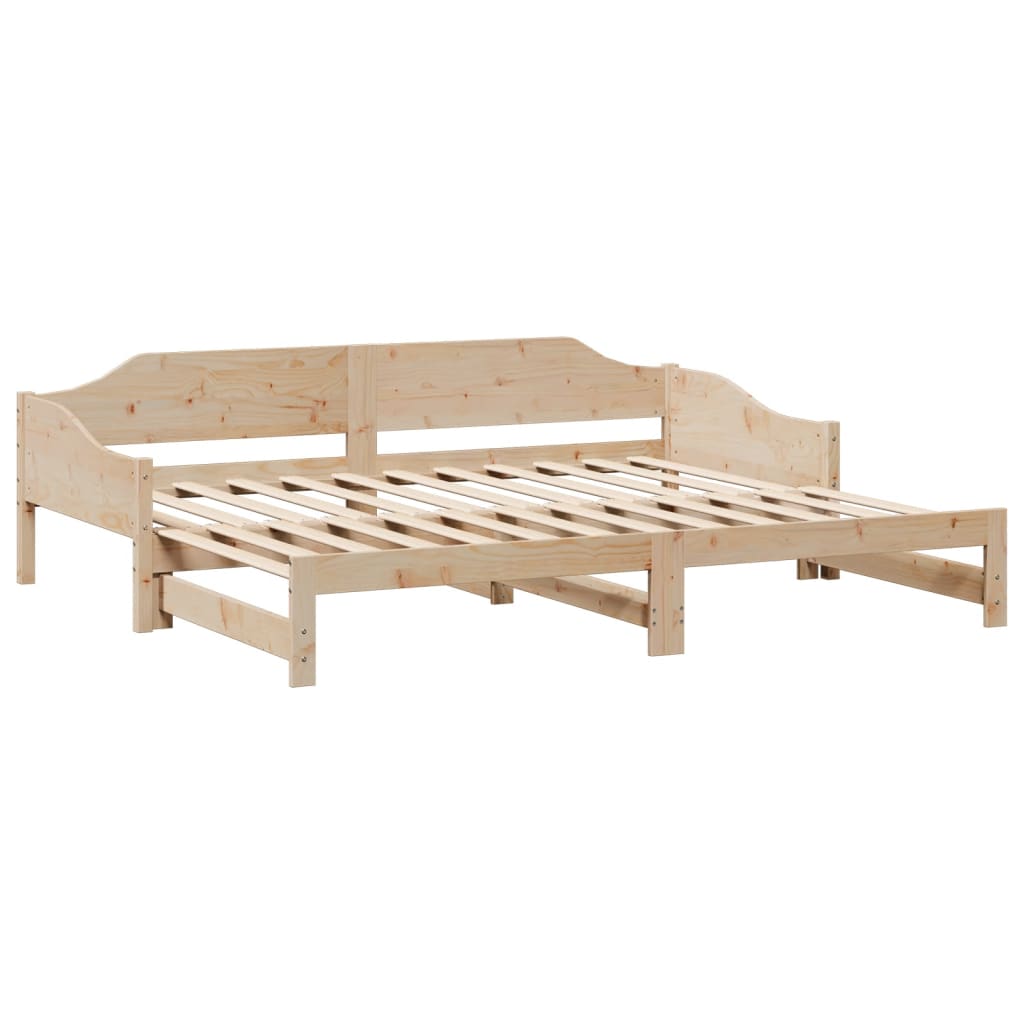 Daybed with Trundle without Mattress 90x190 cm Single Solid Wood - Bargainia.com - 
