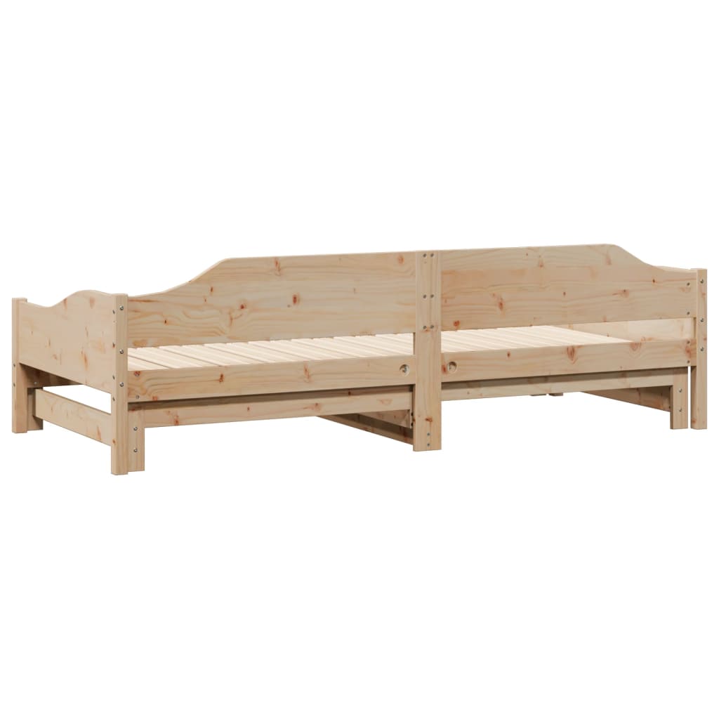 Daybed with Trundle without Mattress 90x190 cm Single Solid Wood - Bargainia.com - 