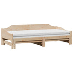Daybed with Trundle without Mattress 90x190 cm Single Solid Wood - Bargainia.com - 