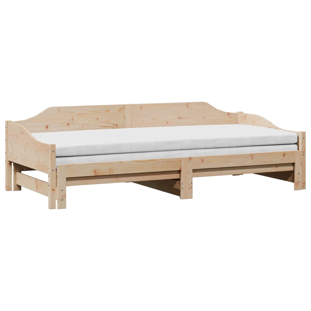 Daybed with Trundle without Mattress 90x190 cm Single Solid Wood - Bargainia.com - 