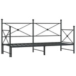 Daybed with Trundle without Mattress Black 80x200 cm Steel - Bargainia.com - 