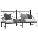 Daybed with Trundle without Mattress Black 80x200 cm Steel - Bargainia.com - 