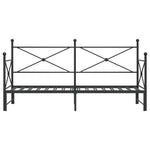 Daybed with Trundle without Mattress Black 80x200 cm Steel - Bargainia.com - 
