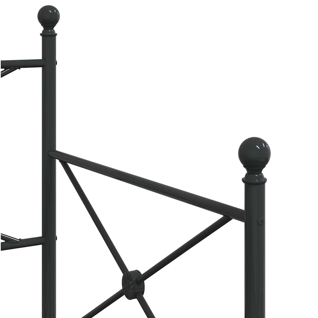 Daybed with Trundle without Mattress Black 80x200 cm Steel - Bargainia.com - 