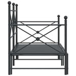 Daybed with Trundle without Mattress Black 80x200 cm Steel - Bargainia.com - 