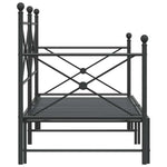 Daybed with Trundle without Mattress Black 90x190 cm Steel - Bargainia.com - 