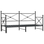 Daybed with Trundle without Mattress Black 90x190 cm Steel - Bargainia.com - 
