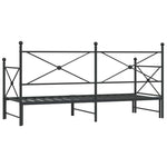 Daybed with Trundle without Mattress Black 90x190 cm Steel - Bargainia.com - 