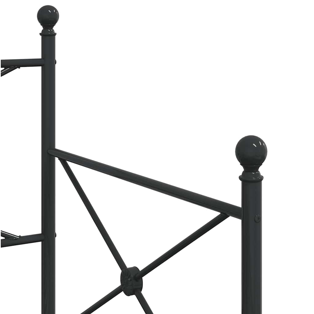 Daybed with Trundle without Mattress Black 90x190 cm Steel - Bargainia.com - 