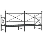 Daybed with Trundle without Mattress Black 90x200 cm Steel - Bargainia.com - 