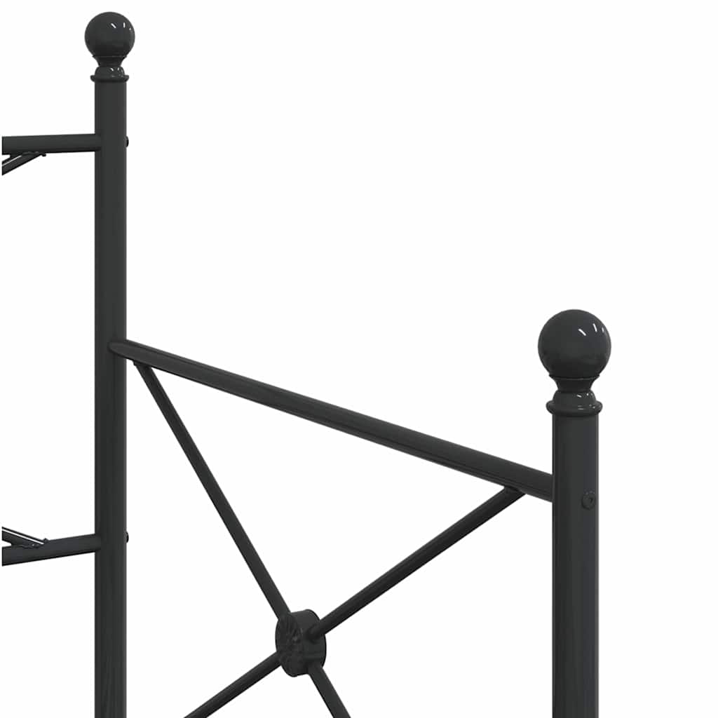 Daybed with Trundle without Mattress Black 90x200 cm Steel - Bargainia.com - 