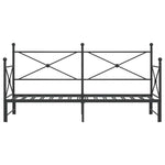 Daybed with Trundle without Mattress Black 90x200 cm Steel - Bargainia.com - 