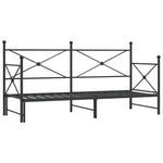 Daybed with Trundle without Mattress Black 90x200 cm Steel - Bargainia.com - 