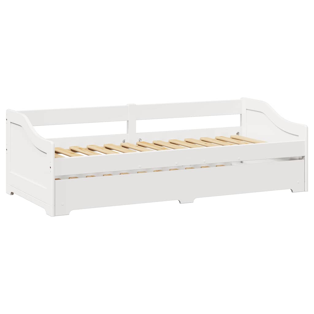 Daybed with Trundle without Mattress IRUN White 90x200 cm - Bargainia.com - 