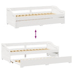 Daybed with Trundle without Mattress IRUN White 90x200 cm - Bargainia.com - 