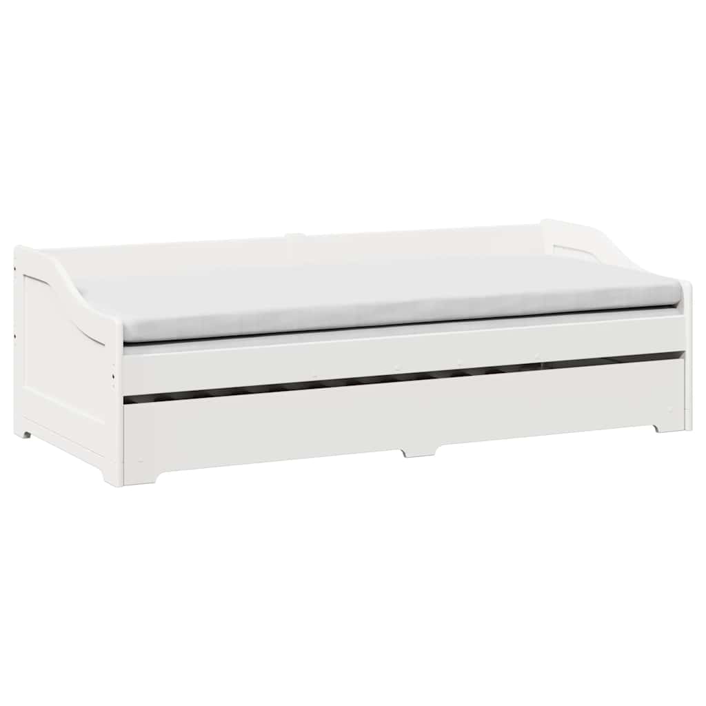 Daybed with Trundle without Mattress IRUN White 90x200 cm - Bargainia.com - 
