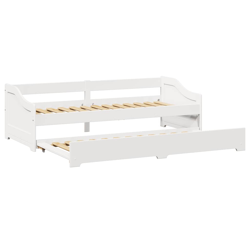 Daybed with Trundle without Mattress IRUN White 90x200 cm - Bargainia.com - 
