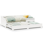 Daybed with Trundle without Mattress IRUN White 90x200 cm - Bargainia.com - 