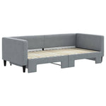 Daybed with Trundle without Mattress Light Grey 90x190 cm Single - Bargainia.com - 