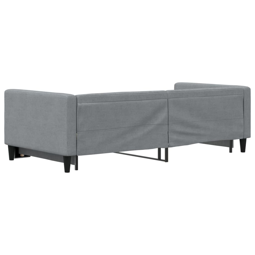 Daybed with Trundle without Mattress Light Grey 90x190 cm Single - Bargainia.com - 