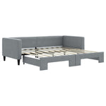 Daybed with Trundle without Mattress Light Grey 90x190 cm Single - Bargainia.com - 