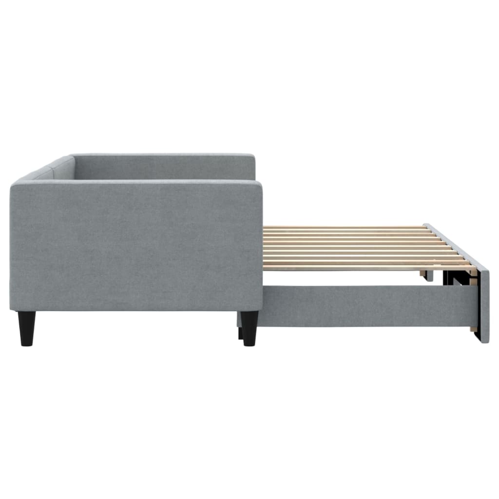 Daybed with Trundle without Mattress Light Grey 90x190 cm Single - Bargainia.com - 